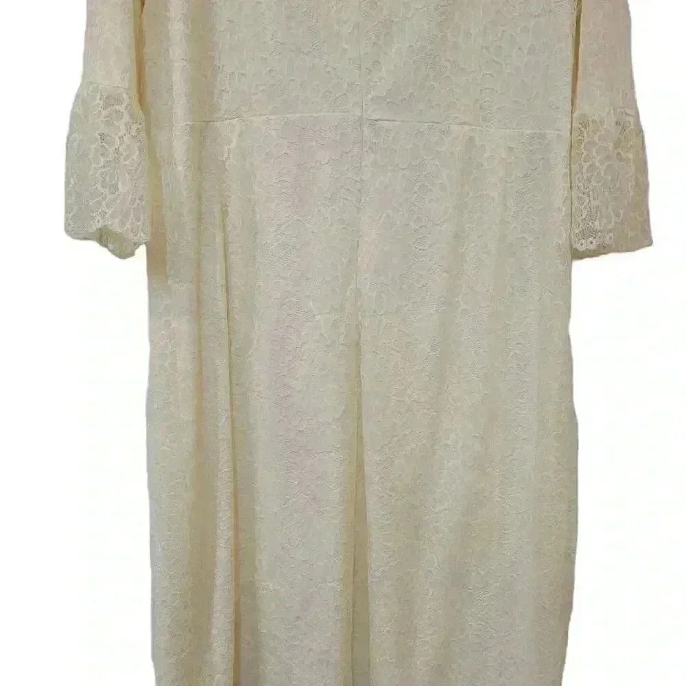 Sweet Salt Women's Ivory Stretch Lace Lined Modest Dress - Picture 10 of 13